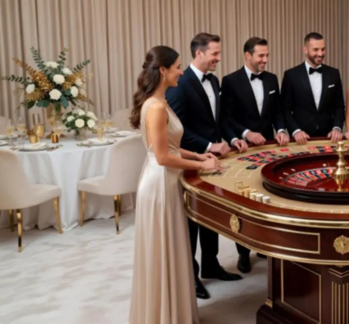 Mobilny stół ruletkowy na eleganckim evencie w Polsce